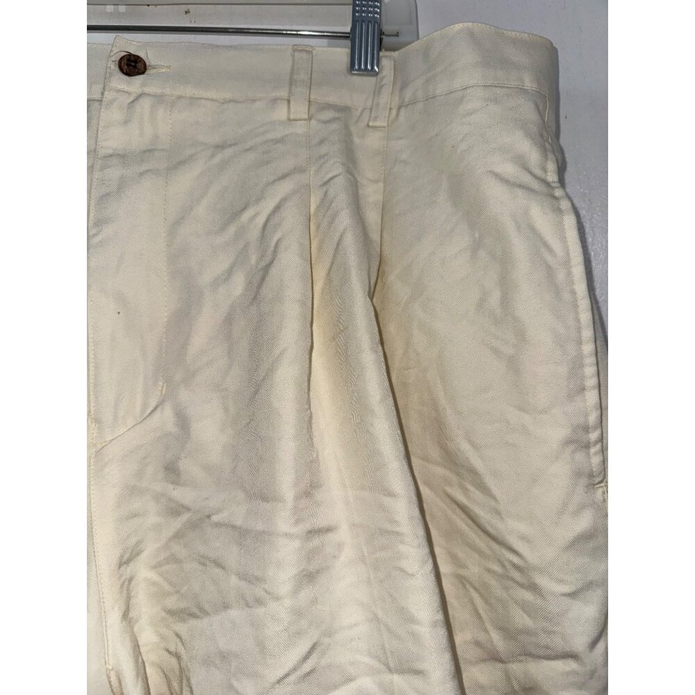 La Cabana Mens Pleated Cream Shorts Size 40 Rayon/Polyester Blend - Picture 5 of 8